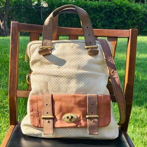 Fossil Mason crossbody leather perforated bag